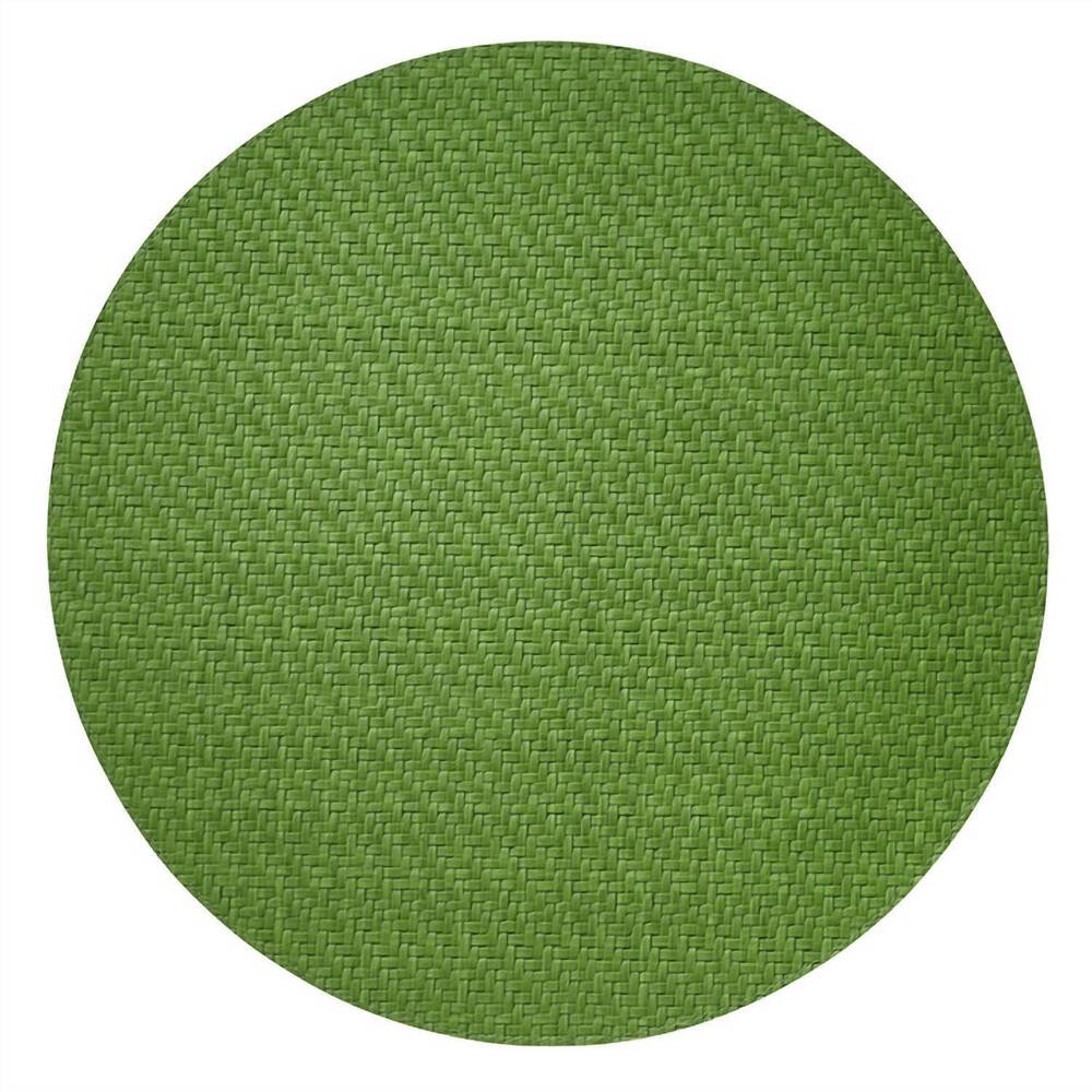 NEW BODRUM LINENS wicker grass round mat - set of 4 in green